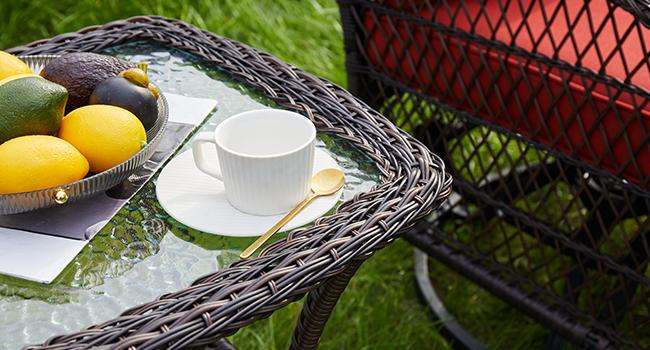 Amopatio 3 Pieces Patio Furniture Set, Swivel Glider Rocker,2 Wicker Patio Bistro Set with Rocking Chair, Thickened Cushions and Table for Lawn/Garden