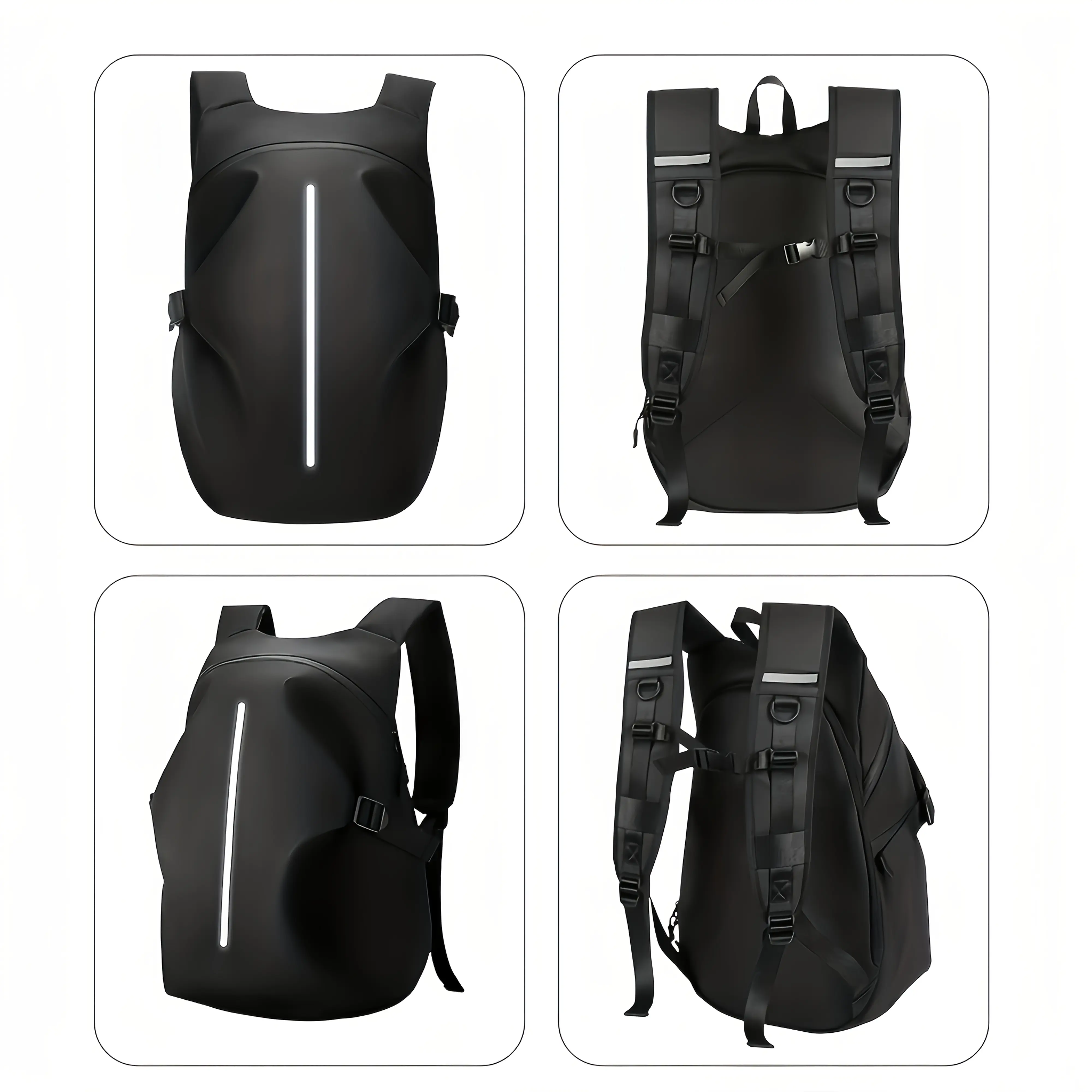 Motorcycle Backpack with Helmet Storage - Heavy-Duty High Quality Riding Backpack, Large Capacity Motorcycle Travel Bag with Reflective Strips, Secure Zipper Closure, PVC Construction - for Men & Women Riders, Long Distance Tours, Commute
