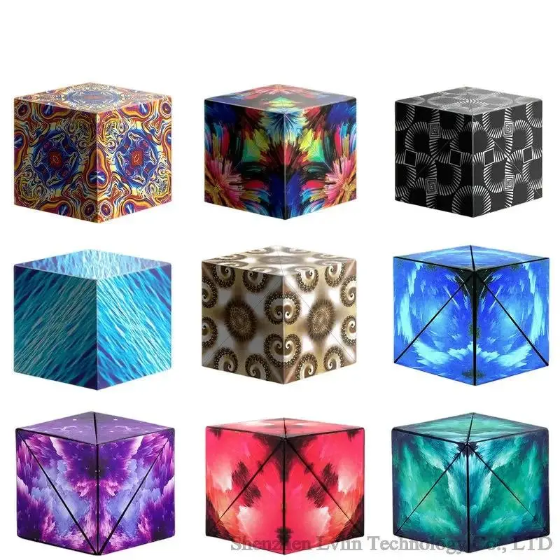 Variety Geometric Magnetic Magic Cube - 3D Changeable Hand Flip Puzzle Toy, Anti-Stress Fidget Toy for Kids+, Ideal for Puzzle Play