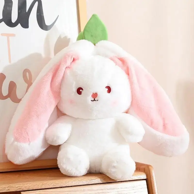 Cute Strawberry Rabbit Plush Toy, Stuffed Animal, Carrot Rabbit Design, Creative Doll, Birthday Gift, Sleeping Pillow, Festival Decoration, Strawberry Bunny Stuffed Animal