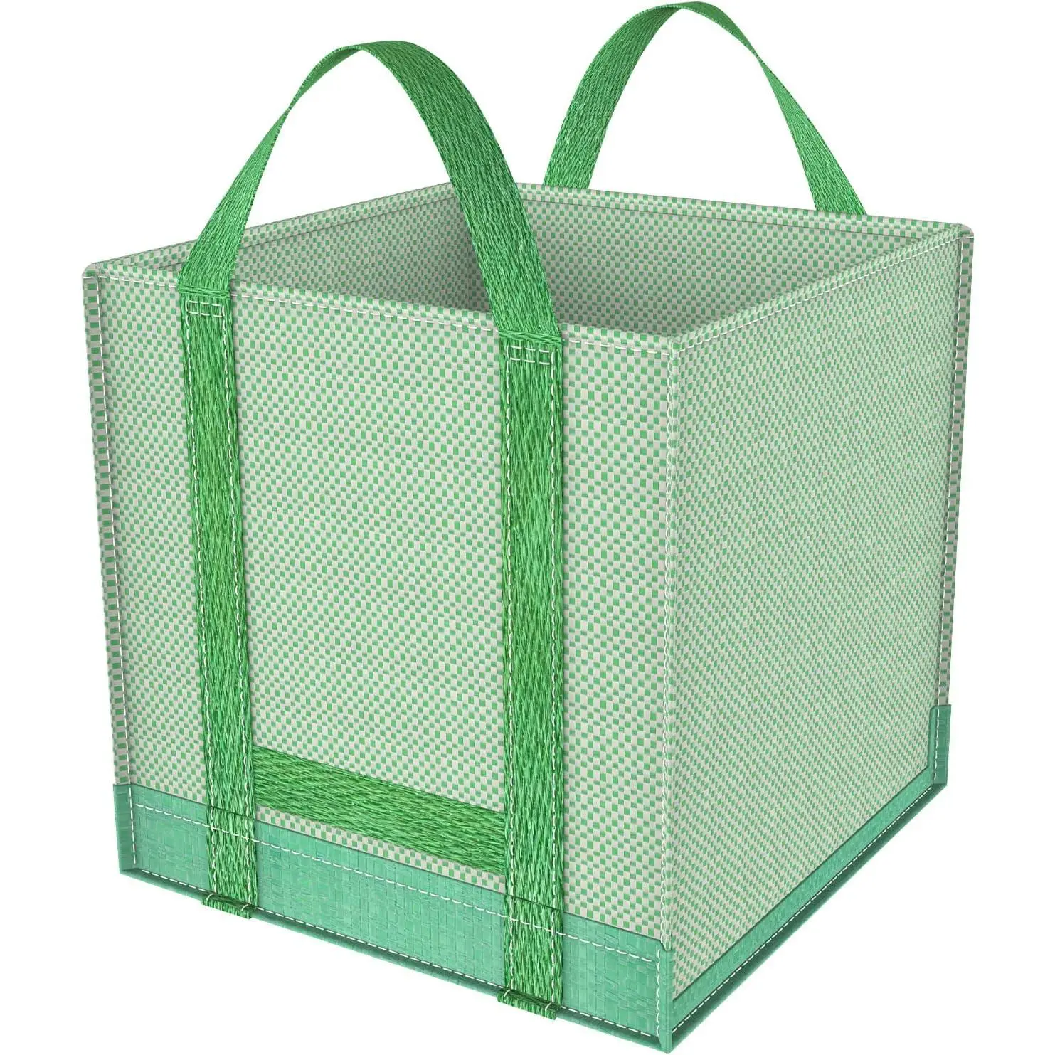 Yard  Bags/Lawn Bags/Leaf Bags, Collapsible Garden Bag, Pop Up Garden Bag, Heavy Duty Woven Polypropylene Bag, Double Bottom Design Reinforced carry handles(1-Pack 32Gallons)
