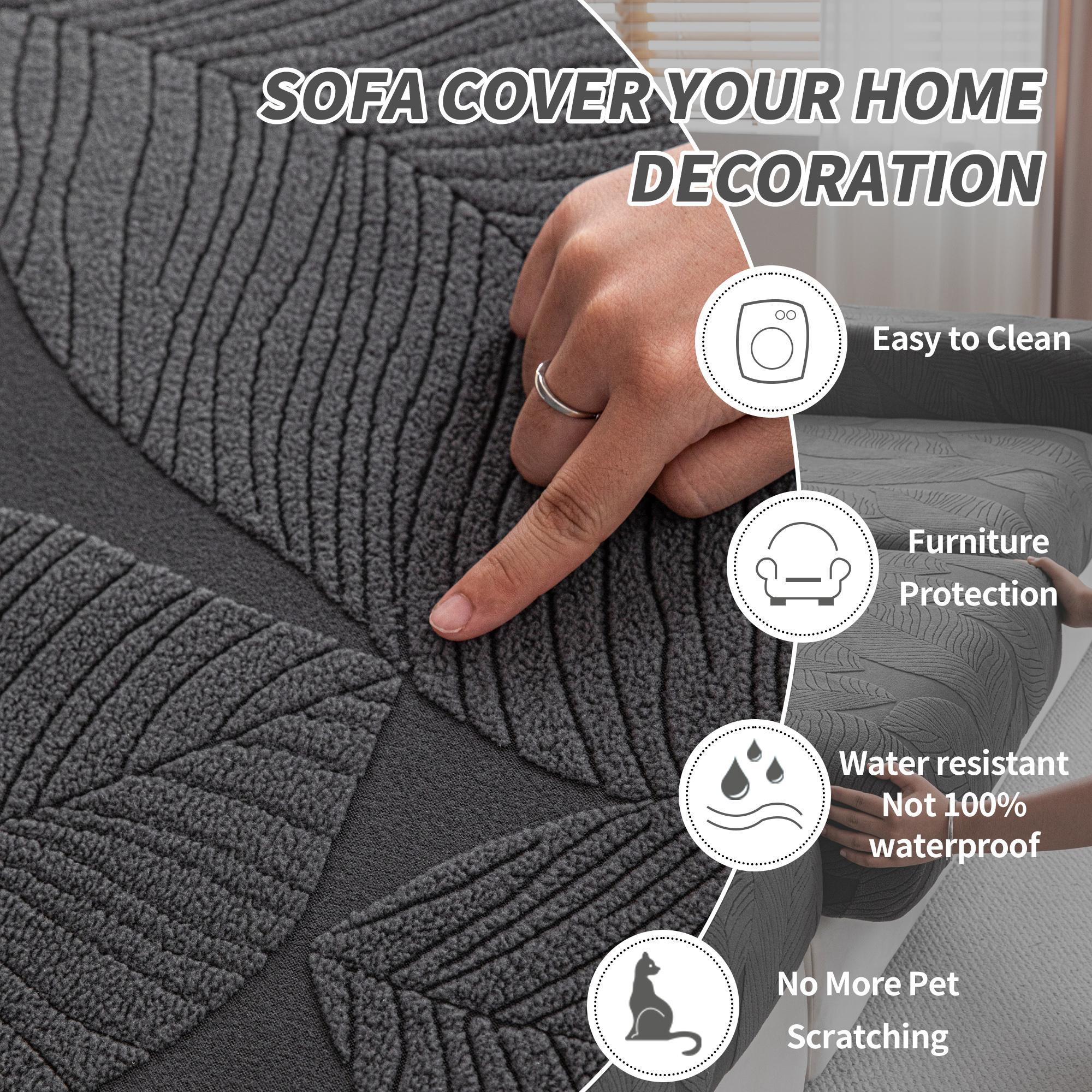 1 Count Elastic Sofa Seat Cover, Modern Anti-Slip Universal Slipcover for L-Shaped and 1–4-Seater Sofas, Elastic Sofa Slipcover