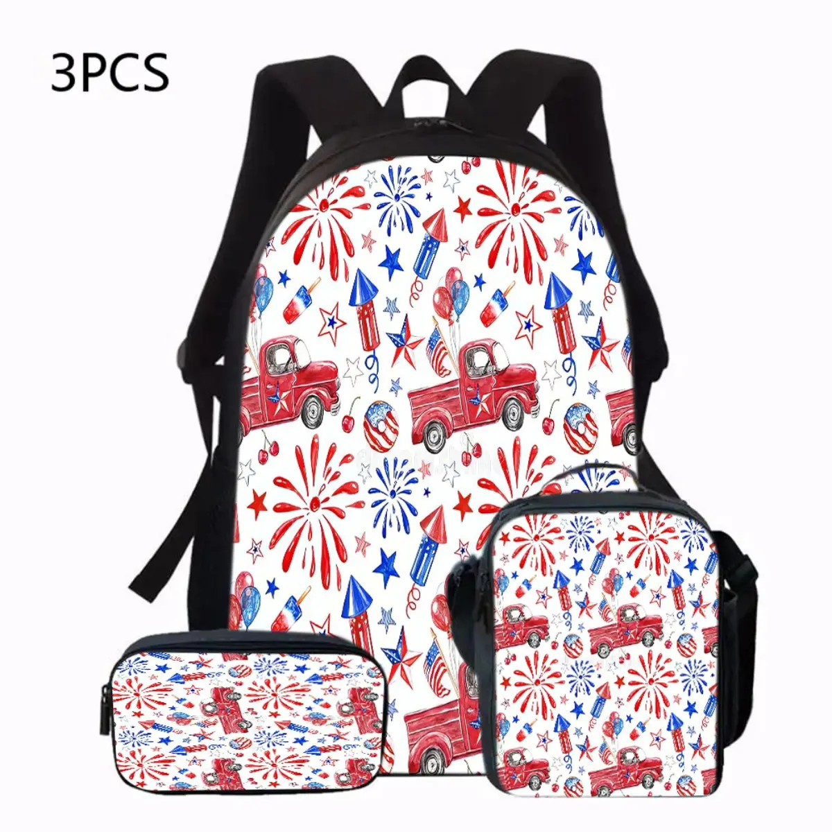 Sunflower Landscape Three-Piece Backpack, Lightweight Outdoor Leisure Bag, Three-Piece Set Includes Backpack, Crossbody Bag, And Pencil Case, Perfect Choice for Holiday Gifts