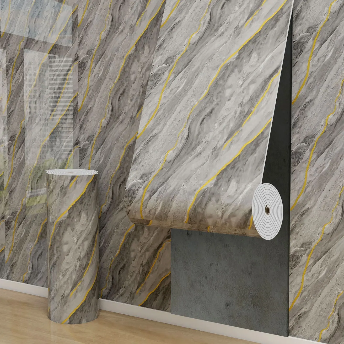 Marble 3D Tile Wallpaper Sticker, Oil-Proof Waterproof Self-Adhesive Wall Paper, Ideal for Living Room, Bedroom, Kitchen, Bathroom