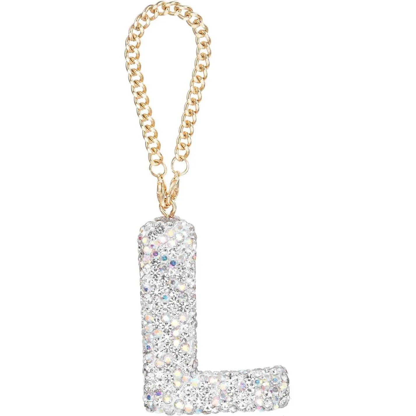 Bling  Letter Charm, Initial L Letter Interior  Rear View Mirror Decoration   Ornaments for Women Bags Water Cup DIY Craft,