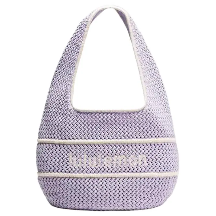 Lululemon Cotton Crochet 7L Polyester Crossbody Bag for Women, Purple
