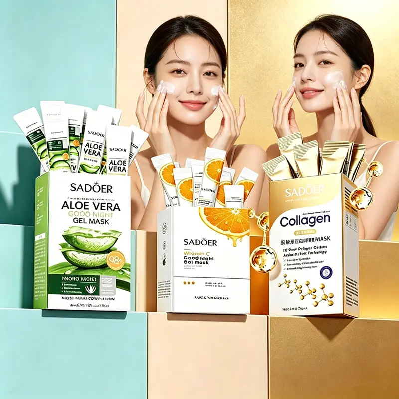 SADOER 60-Pcs Face Mask Set with Aloe, Niacinamide, Hyaluronic Acid & Moisturizer - Hydrating, Smoothing Daily Sheet Mask for Night Skincare to Hydrate Skin, Serum, 3 Boxes(60Pcs), Soothing, Smoother, Female