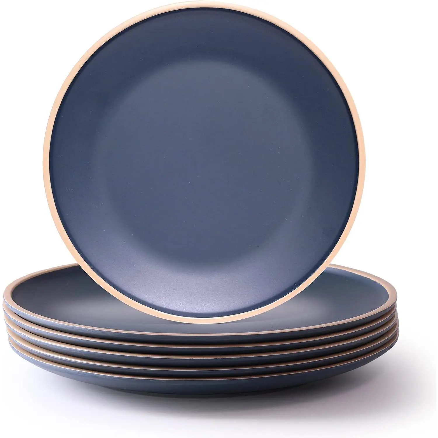 Melamine Dishes Sets of 6, Melamine Plates,10.5 Inch Dinner Plates, Outdoor Dinnerware Sets, Unbreakable, , Dishwasher Safe, Blue