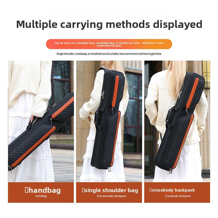 1/2 Billiard Cue Bag with Waterproof Cover, Nine-Ball 7-Hole Large Capacity Barrel Cue Bag, Stylish Billiard Cue Bag