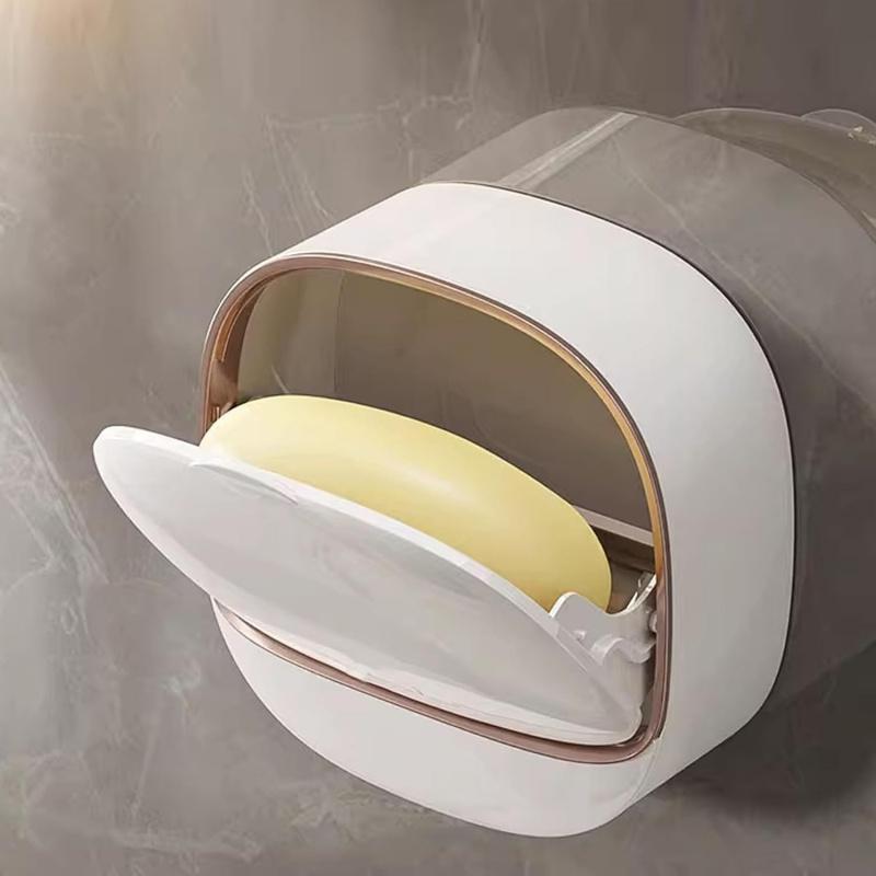 Wall Mounted Soap Dish, Soap Rack, 2 Counts/set Punch Free Soap Bar Storage Holder,   Bathroom Supplies, Bathroom Essentials Accessories for Home Hotel Dormitory