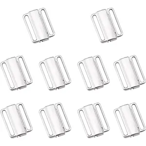 10 Sets Bra Strap Hooks 3/4 Inch Bra/Bikini Hook Closure Nickel Free Front Closing Bathing Suit  Clasp for DIY Craft Bra Making Lingerie Sewing