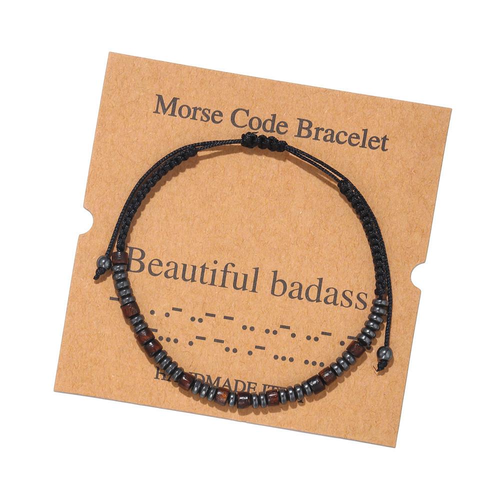 Braided Bracelet Morse Code Alphabet Number Couple Bracelet Morse Code Bracelet Creative Gift