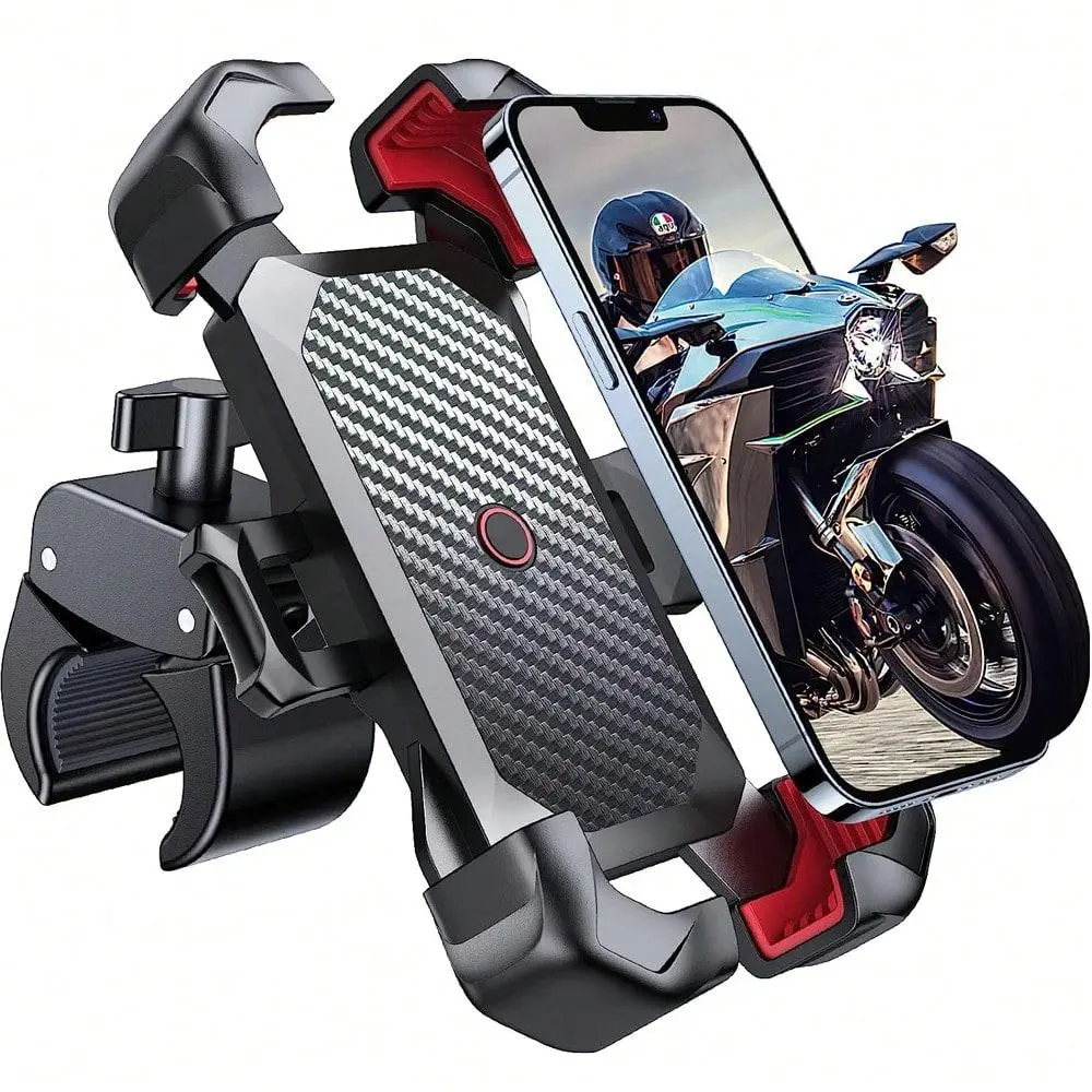 Motorcycle Phone Holder, Motorcycle Handlebar Phone Mount, Universal Anti-shake Phone Holder for Motorcycle, Bicycle, Car, Truck