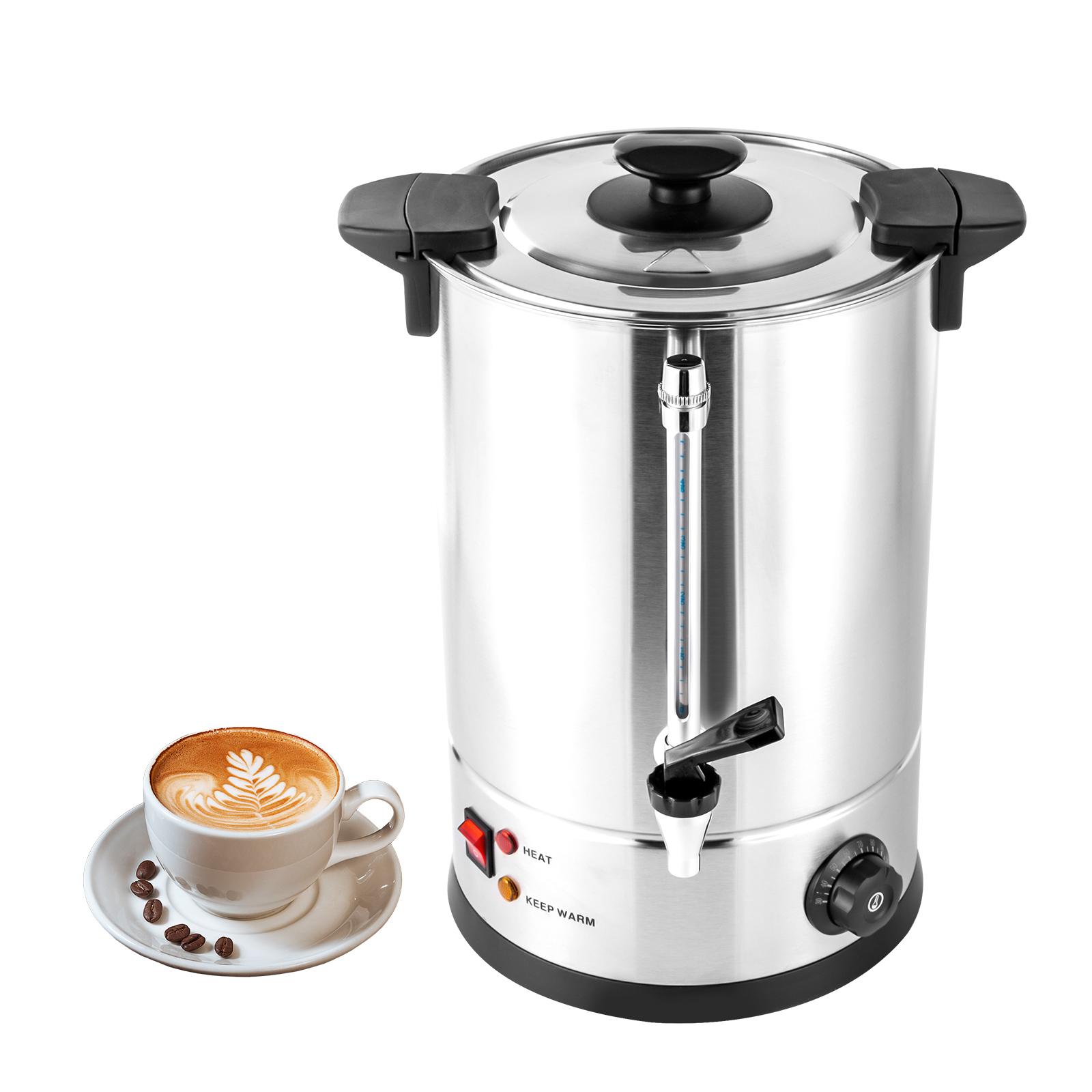 12L Commercial Coffee Urn 110V 1KW Adjustable Temp For Office Camping Wedding Cafe Catering Service Stainless Steel Material Auto-Shutoff