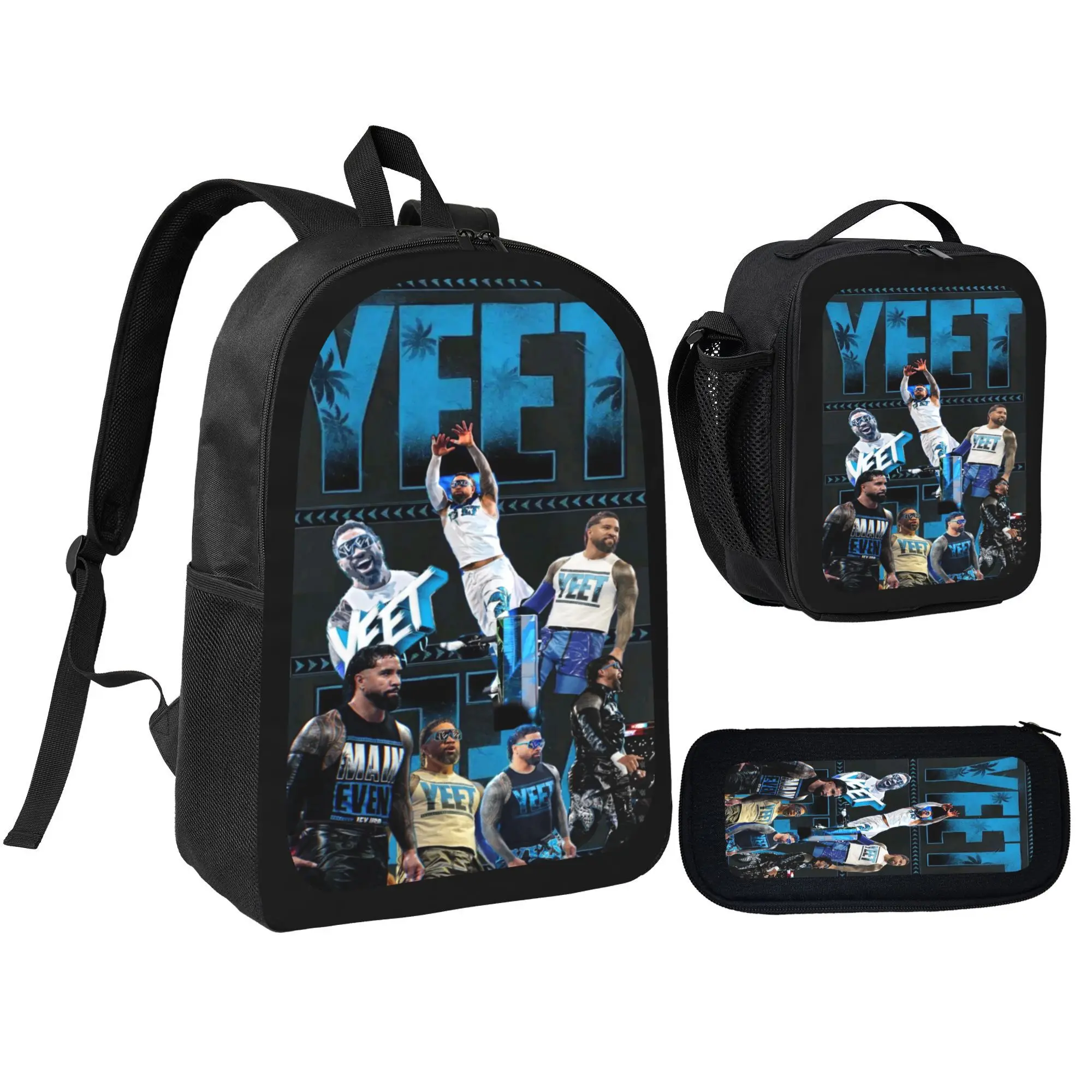 3Pcs YEET3 backpack with lunch bag and pencil box, Cool Anime-Style backpack set for kids teens, school bag for girls boys, Casual, Daily Commuting, and Sports Essentials, Perfect Gift