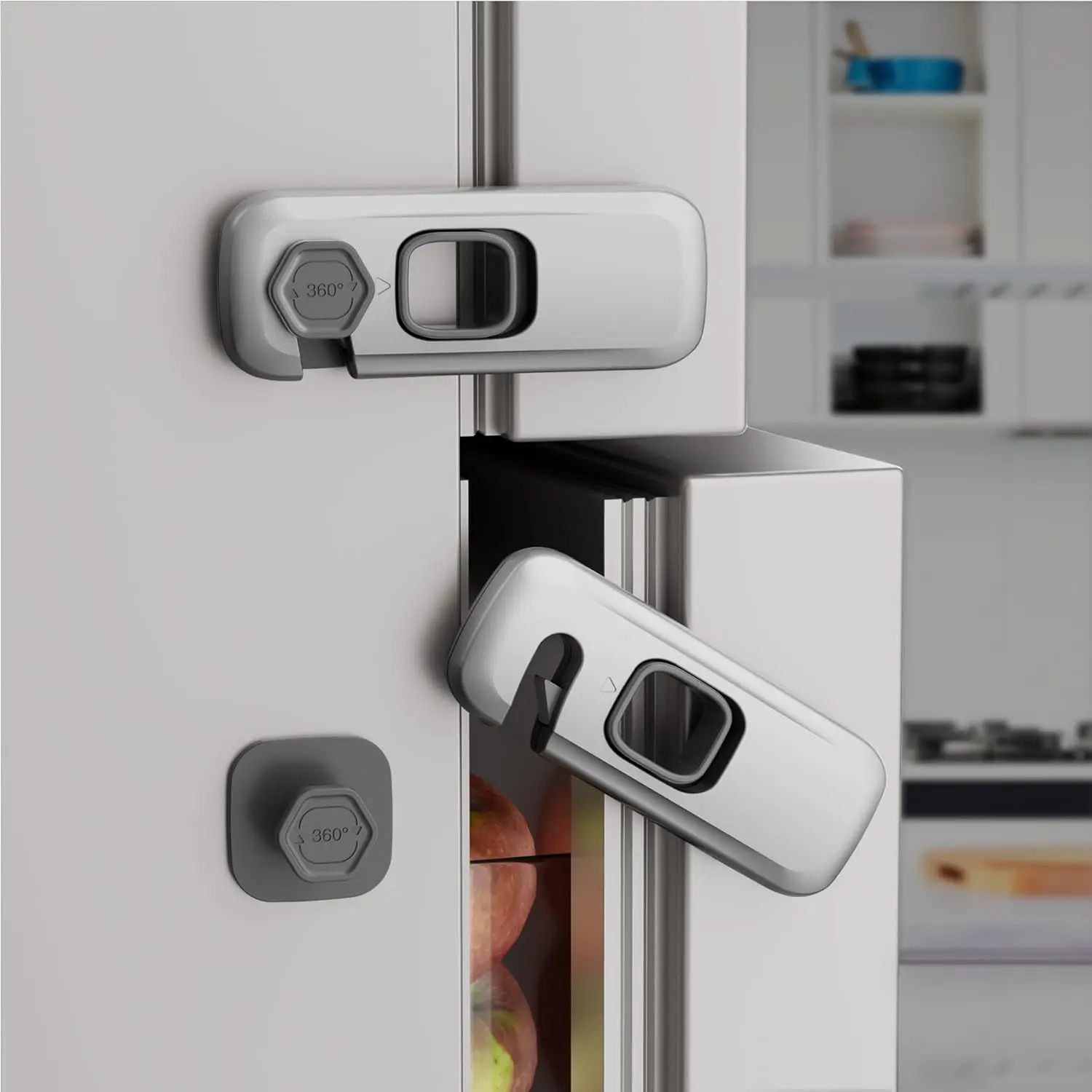 5 Pack Child Proof Refrigerator Lock, Baby Proofing Cabinet Locks, Oven Lock Child Safety, Fridge Lock,  Fridge, Drawers, Dishwasher, Oven, Cupboard, Closet, Adhesive, No Tools Need(Grey)