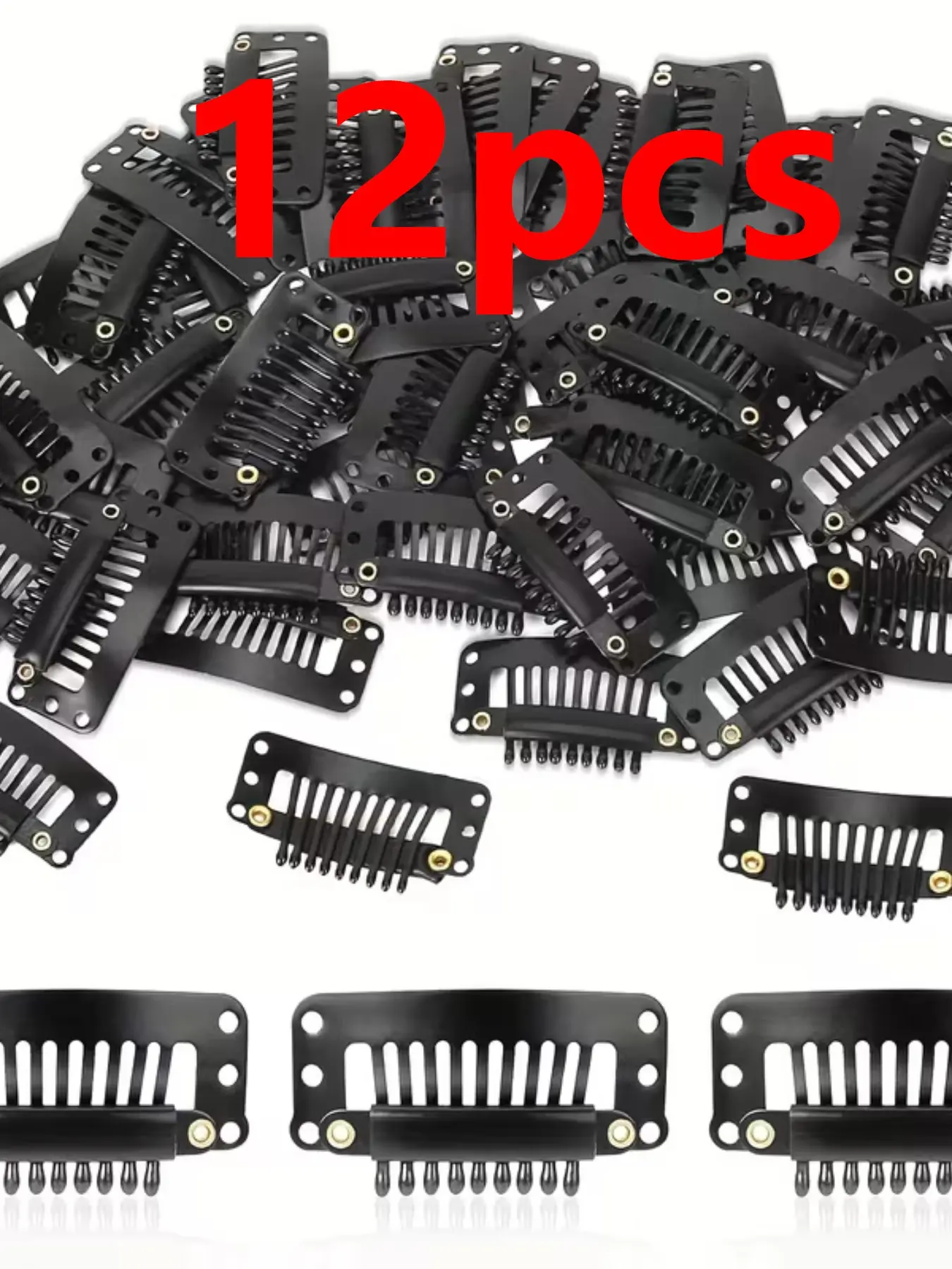 12pcs I-Shaped Wig Clips Water Drop Card Hair Extensions Secure Wig Clips Small Snap Clips for Sew-In and Clip-On Wigs for Women