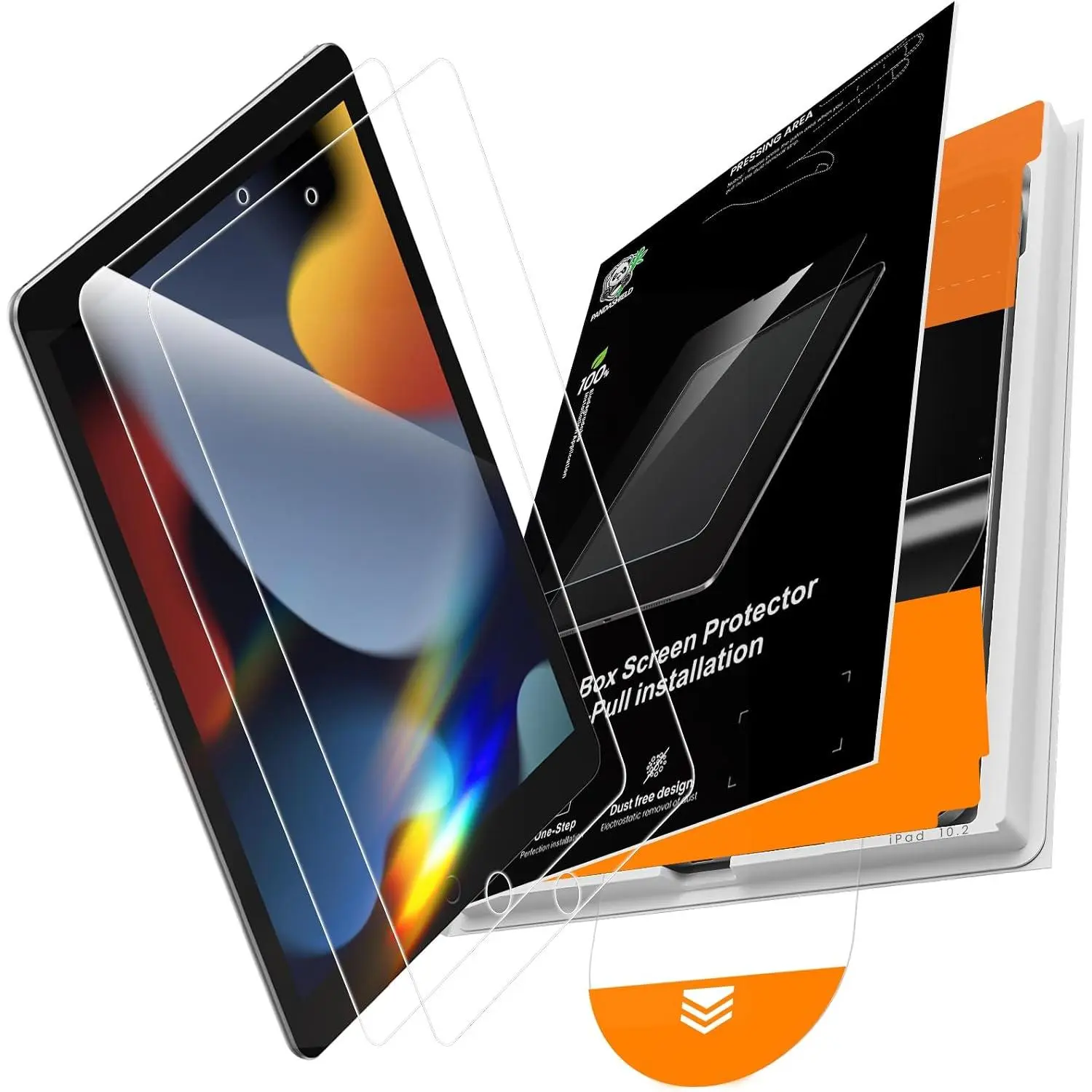 2 Pack Tempered Glass Screen Protector for 10.2-inch iPad (9th/8th/7th Gen.) - 9H+ Hardness, 12FT Shatterproof, Auto-Aligned Easy-Install, Pencil Compatible, UHD Clarity, Retina Display Friendly, Scratch-Resistant Screen Guard