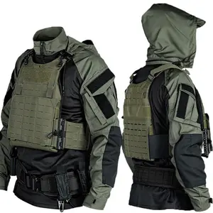 Spring and Autumn tactical combat clothing set, shirt trench coat frog pants T-shirt sweater