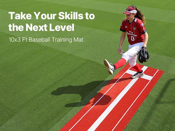 10x3ft Softball Pitching Mat Baseball Pitching Rubber Mound for Indoor Outdoor