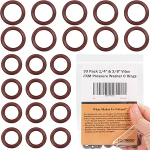 30 Pack Viton  Washer O Rings - High Temp FKM O-Ring Kit for 1/4" & 3/8" Quick Connect, Hot Water Power Washer Hose, , Wand, Tip & Coupler Seals