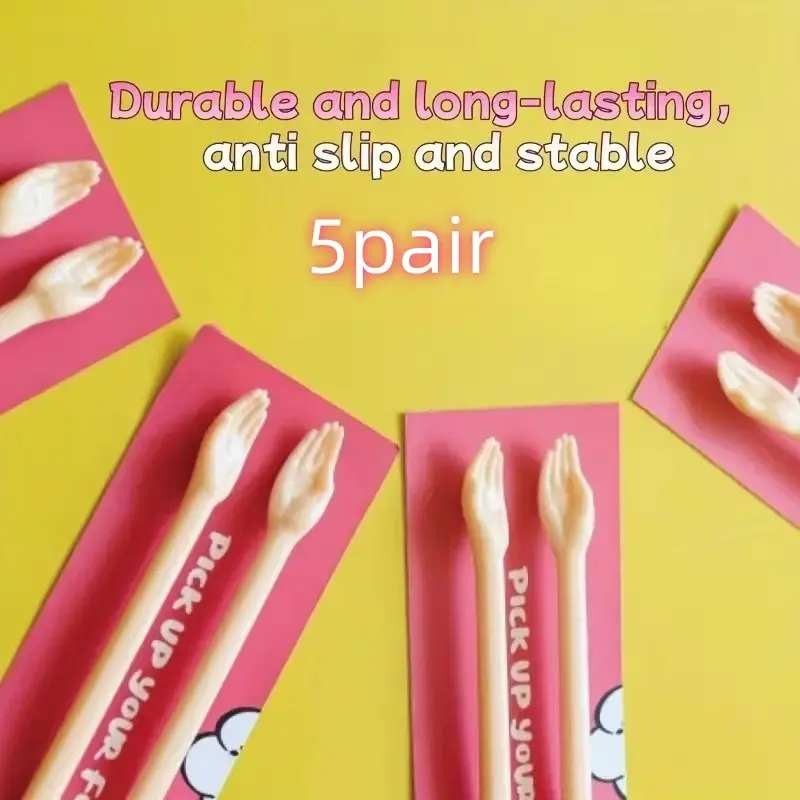 5 Pairs Creative Handheld Chopsticks, Fun Kitchen Utensils, Unique Gifts for Women, Non-Disposable, Perfect for Playful Dining