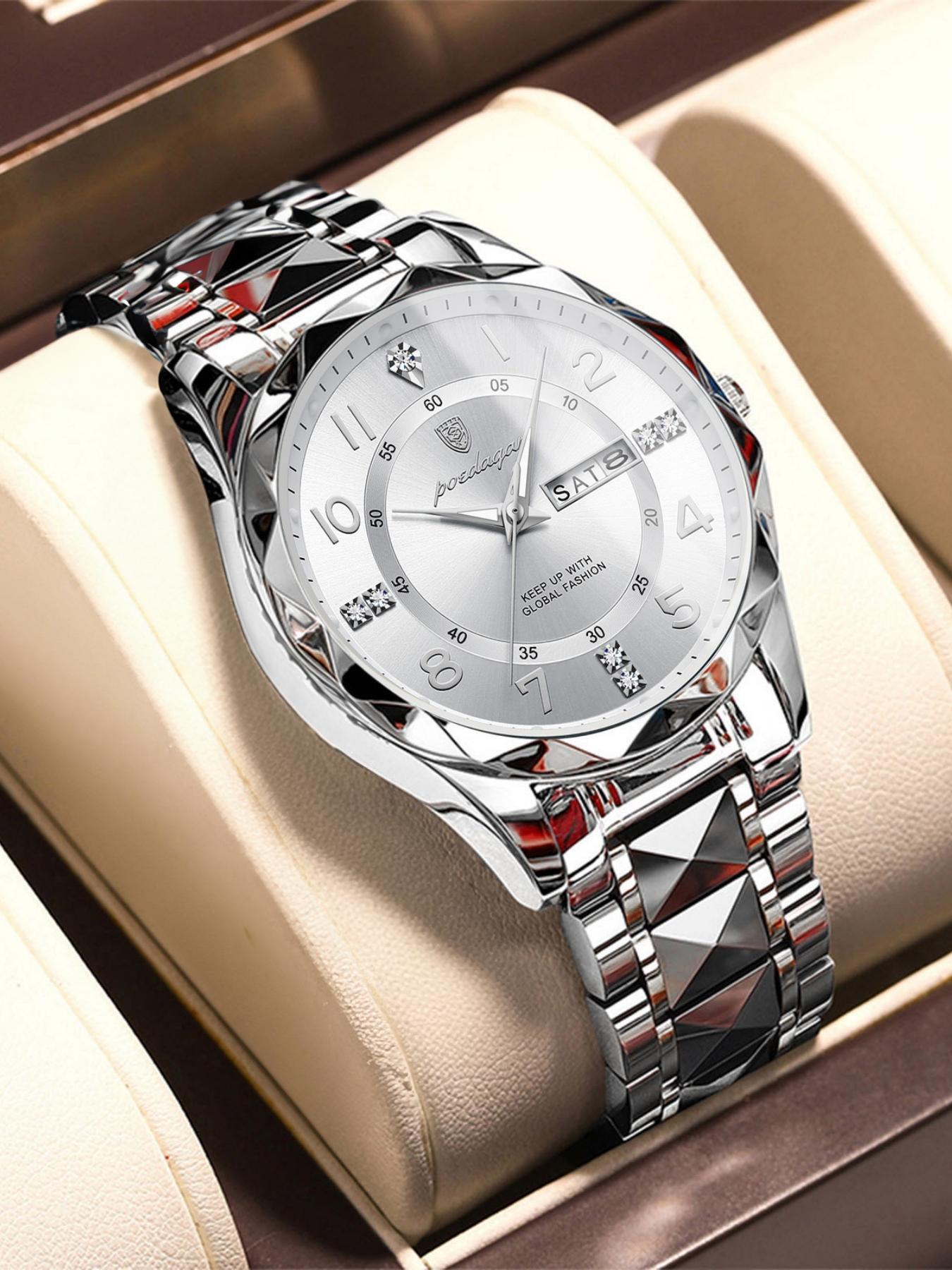 Business Fashion Analog Quartz Watch, Fashion Waterproof & Luminous Watch for Men, Trendy All-match & Exquisite Watch for Birthday Gift with Box, Business Fashion Watches