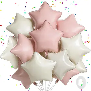 and White  Balloons  Light Pastel Dusty Blush Cream  Foil Balloon Mylar Helium 12 count 18 Inch Birthday Party Decor Bridal  Shower  Anniversary Wedding Valentines Day