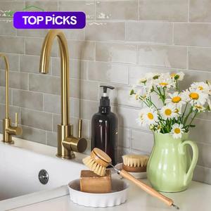 brick pattern self-adhesive wall tile sticker, 10pcs waterproof bathroom backsplash tile sticker, heat resistant kitchen backsplash peel and stick wallpaper, home decor supplies