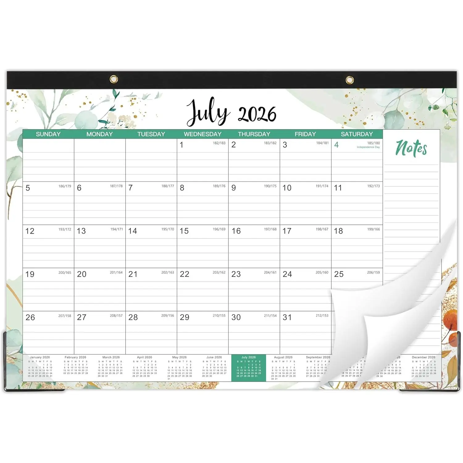 2026-2027 Desk Calendar - Desk Calendar 2026-2027 from Jan.2026 -Jun.2027, 12" x 17", 18 Monthly Calendars with Protector Corner, Large Blocks