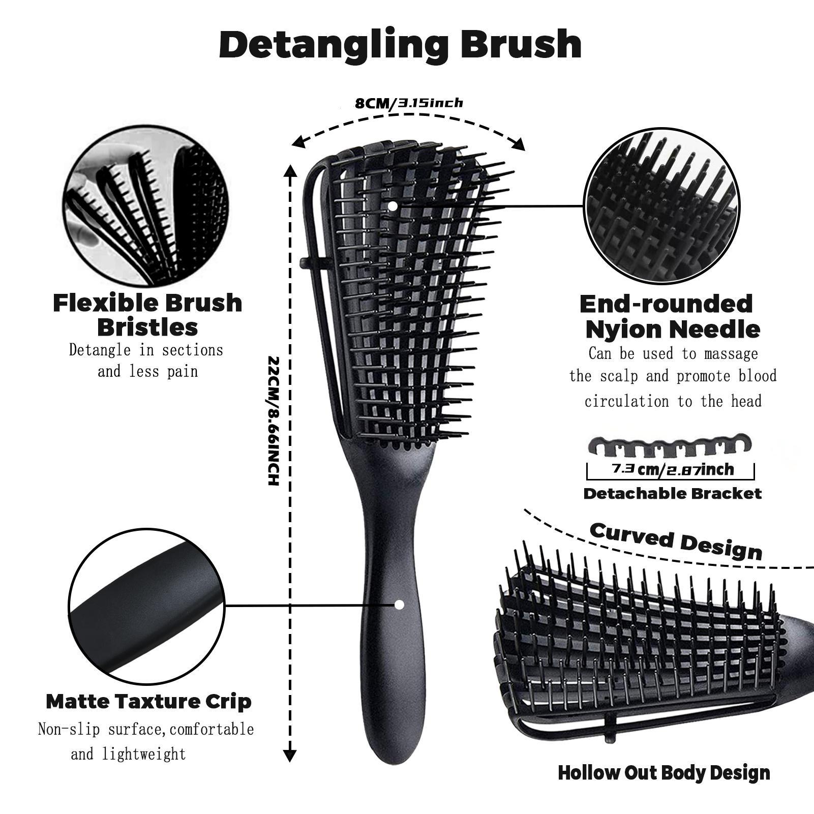 8-Claw Hair Comb for Volumizing, Soft Massage Brush, Scalp Massager, Detangling Comb for Curly Hair, Detangling Hairbrush, 1 Piece, Finishing Comb