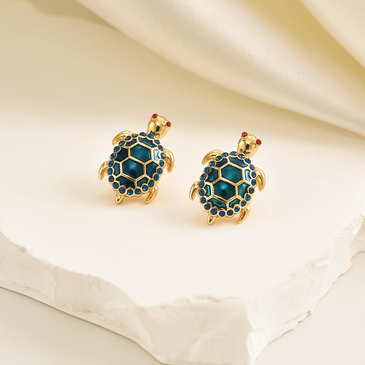 DB- Elegant Cute Turtle Earrings Inlaid Colorful Sparkling Rhinestone Bohemian Chic Turtle Ear Stud Party, Proms, Music Festivals, And Holiday Wear Accessories Earrings Fashion Accessory-DB