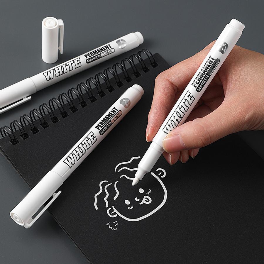 White Ink Marker Pen, 1/2/3/4/5 Counts Quick-Dry Waterproof Paint Marker Pen, Permanent Oil Marker, Stationery Supplies for Home, School and Office #GLOBAL PICKS