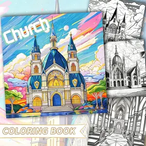 25 Pages Church Coloring Book for Adults – 25 Inspirational Church Coloring Pages, Cozy Hobbies & Self-Care Gift, Stress Relief Art Therapy
