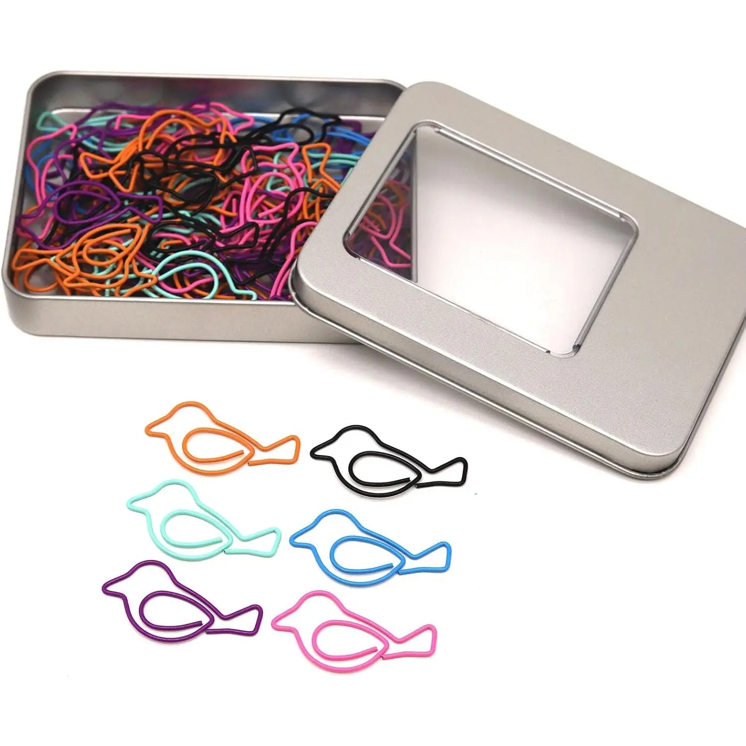 60 count Cute Bird Paper Clips  Color, Bird Lover Gifts for Women, Fun Bird Office Supplies