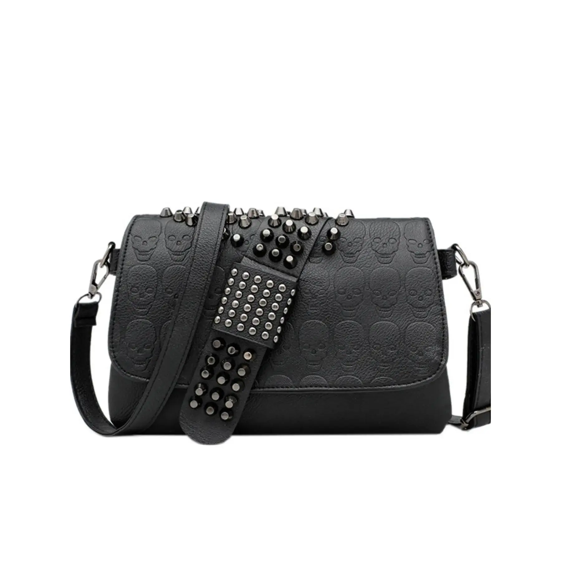 Cheeryu 2026 Punk Style New Trendy Halloween Skull Bag, Embossed Chain Shoulder Bag, Korean Fashion Crossbody Bag for Women, Crossbody Shoulder Bags