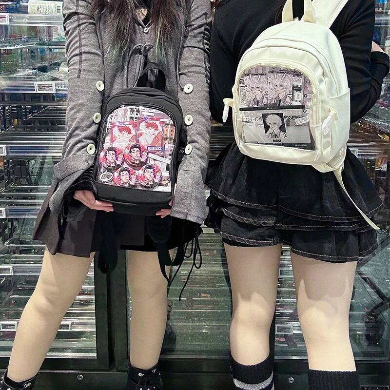 Y2K Cute Mini Backpack Women Fashion ItaBag Sweet Girl Transparent Rucksack DIY Personality Display Knapsack Lolita Shoulder Bag