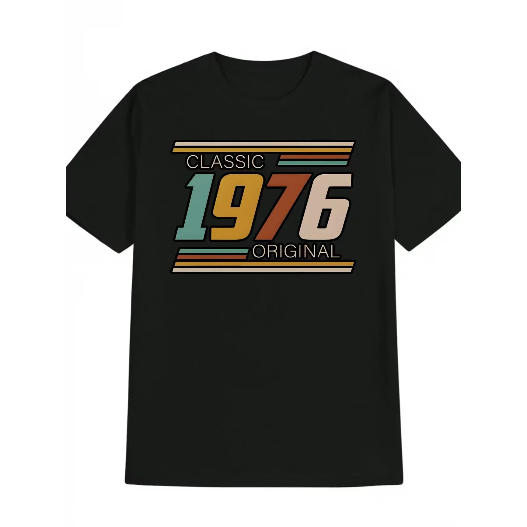 Classic 1976 Retro Vintage Number Graphic T‑Shirt, Unisex Oversized Printed Craft Tee, Soft Comfort Cotton Short Sleeve Top, Nostalgic Retro Fashion Outfit For Men Women, Sentimental Valentine’s Day & Birthday Gift, Ideal Present For 1976 Born People, Bes