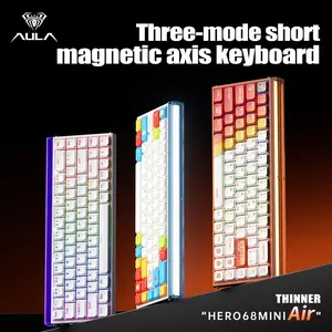 Aula Hero68 Mini Air Magnetic Axis Keyboard, Slim Design, Wired/wireless, 68 Keys, RGB Lighting, Online Driver, Dual 8k Report Rate, Gaming Office Use
