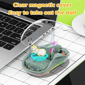 Aesthetic Silent Wireless Mouse, Glow-in-Dark Transparent Design for Laptop/Tablet, Ergonomic Cute Desk Setup Gift