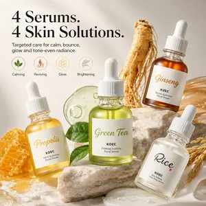 Korean Face Serum 30ml, Hydrating Glow Essence, Green Tea Panthenol, Ginseng Snail Mucin, Propolis Niacinamide or Rice Alpha Arbutin, Soothing Brightening Skincare for Dry Sensitive Skin