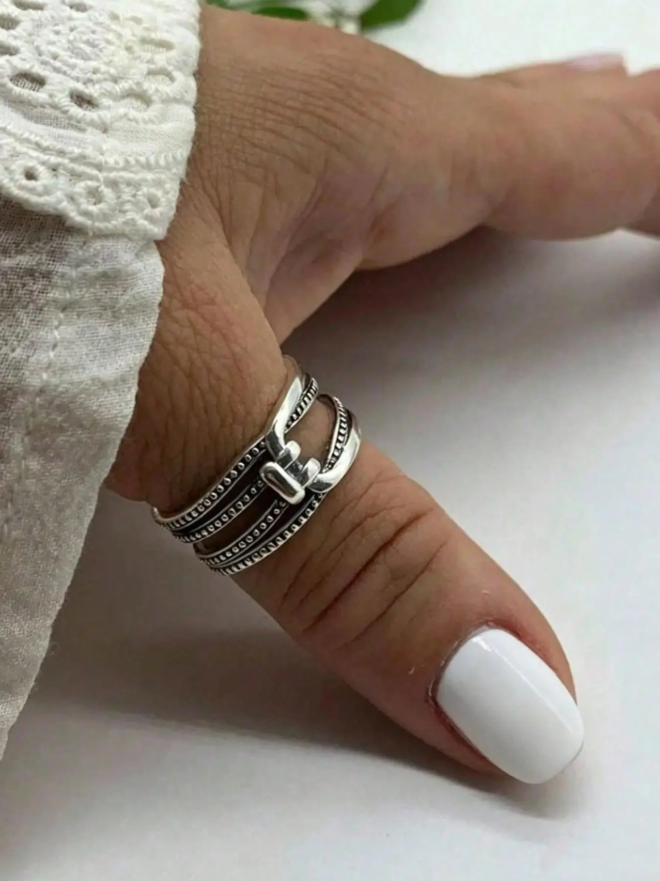 Vintage Silver Color Knot Design Ring for Men and Women, Simple Casual Daily Commute Versatile Ring, Unisex Fashion Jewelry