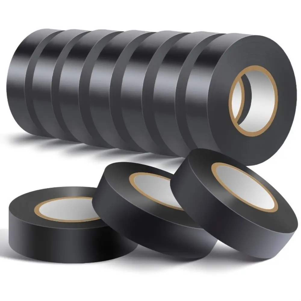 10 Pack PVC Electrical Insulation Tape, Heat Resistant Strong Adhesive Waterproof Tape for Wiring Repair Racket Grip Household DIY Use