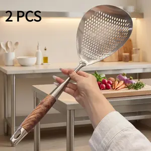 2PCS Fine Mesh Stainless Steel Colander - 2026 Upgraded Version Ultra-Fine Filter Mesh with Handle, Oil Filter Spoon, Food Strainer for Kitchen-YY1