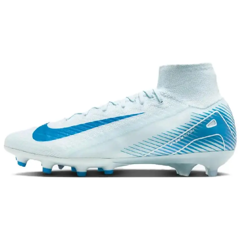 Nike Mercurial Superfly 10 Elite Men's Football Cleats - White & Blue, Moisture Wicking, Speed Focus, Streamlined Look, Comfort & Rebound, House White Official Maison Mihara Shoes