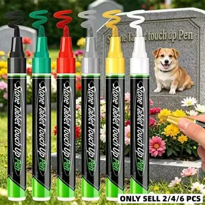 Grave Stone Inscription Repair Pen, 3mm Large Capacity, Waterproof, Heat Resistant, Fast Drying, Non-Fading, Granite Tombstone Restoration Brush