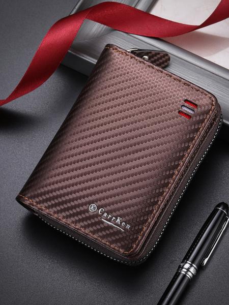 Men's Minimalist Plain Color Zipper Wallet, Casual Trendy Versatile High-quality Daily Wallet, Fashionable Wallet for Daily Use