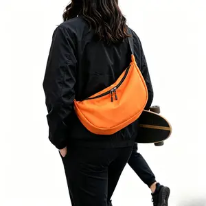 Women’s Lightweight Oxford Cloth Dumpling Crossbody Bag, Casual Multi-use Hobo Sling Shoulder Bag with Adjustable Strap, Everyday Underarm Purse for Yoga Sports Shopping Travel Daily Essentials Storage