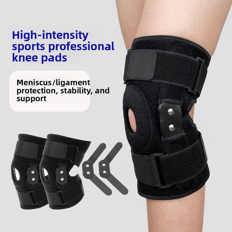 Adjustable Strap Knee Brace with Dual Aluminum Support, Patella Padded Compression Knee Sleeve for Running & Sports