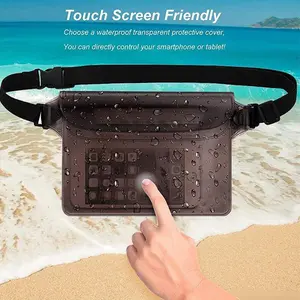 Waterproof Dry Bag with Adjustable Strap, Touch-Screen Compatible Pouch for Phone & Passport for Swimming, Beach & Water Sports